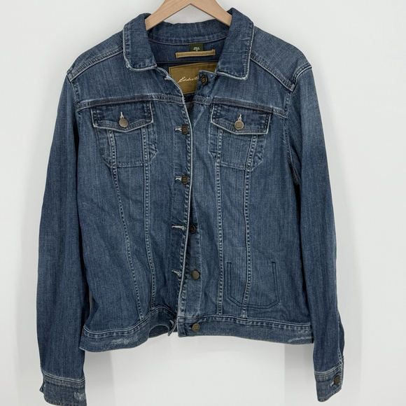 Eddie Bauer Women’s Blue Denim Jacket Size Large - Picture 1 of 8